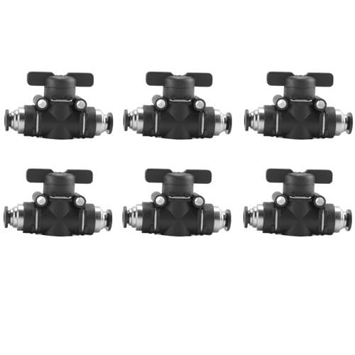 Glayent 6-Mm-Push-Connect-Ventil, Kugelhahn, 6-Mm-Luftstromregelventil, Schnellverbindungsventil, Rohrverschraubungen, 6Er-Pack Glayent 6-Mm-Push-Connect-Ventil, Kugelhahn, 6-Mm-Luftstromregelventil, Schnellverbindungsventil, Rohrverschraubungen, 6Er-Pack von Glayent