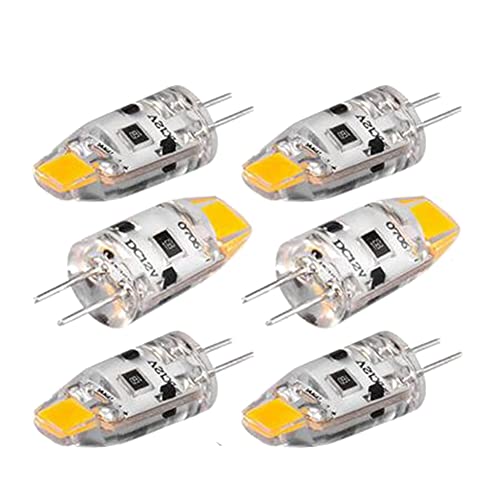 Glayent 6 STÜCKE G4 LED Birne 12V DC Dimmbare COB LED G4 Birne 1.5W 360 Abstrahlwinkel Ersetzt 15W Halogenlampe (Warmweiß) von Glayent