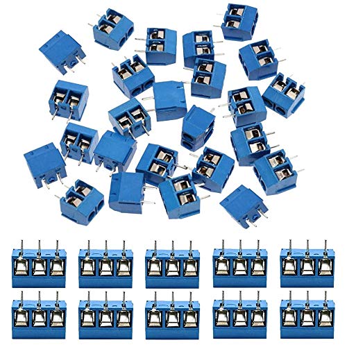 Glayent 60 StüCk 5Mm Pitch 2 Pin & 3 Pin PCB Mount Schraub Klemmen Block Anschluss für (50 X 2 Pin, 10 X 3 Pin) von Glayent