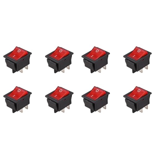Glayent 8X Rot Beleuchtet 4 Pin DPST ON/OFF-Snap in Wippschalter 16A 20A 250V AC Glayent 8X Rot Beleuchtet 4 Pin DPST ON/OFF-Snap in Wippschalter 16A 20A 250V AC von Glayent