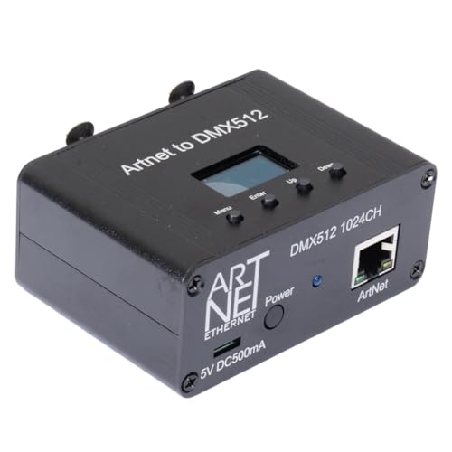 Glayent ArtNet 512 Ethernet-Beleuchtungssteuerungsschnittstelle, 2 Universen, Metall + Kunststoff, 1 Stück von Glayent