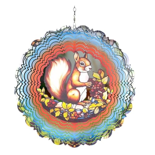 Glayent Reflektierende Windspiele Aus Metall, Dekoration für Den Garten im Freien, Glitzernde Windspiele Aus Metall, Geschenke für Mama, Frauen, 3D-Eichhörnchen Glayent Reflektierende Windspiele Aus Metall, Dekoration für Den Garten im Freien, Glitzernde Windspiele Aus Metall, Geschenke für Mama, Frauen, 3D-Eichhörnchen von Glayent