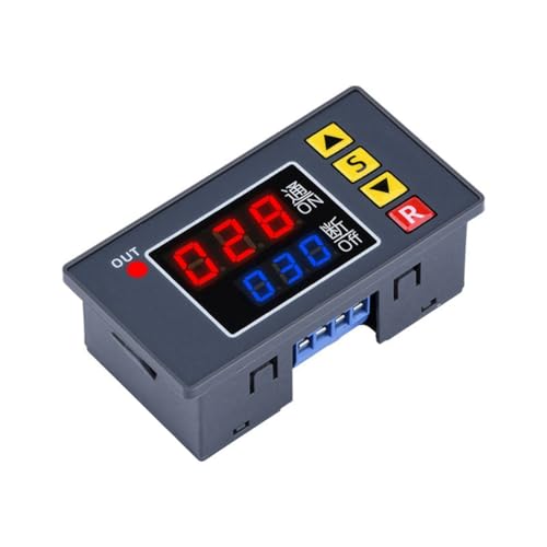 Glayent T3231 Programmierbarer Zeitregler AC 110-220 V 2200 W Dual-LED-Anzeige Digitalrelais Zeitverzögerungsschalter von Glayent