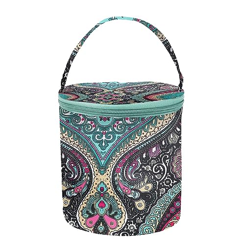 Glayent Tragbare Tasche Zur Garnaufbewahrung, Tägliche Aufbewahrungstasche für Den Haushalt, Runde Gewebte Tasche, Kleine Strickprojekte, Organizer für Garne, Aufbewahrungstasche mit Reißverschluss A Glayent Tragbare Tasche Zur Garnaufbewahrung, Tägliche Aufbewahrungstasche für Den Haushalt, Runde Gewebte Tasche, Kleine Strickprojekte, Organizer für Garne, Aufbewahrungstasche mit Reißverschluss A von Glayent