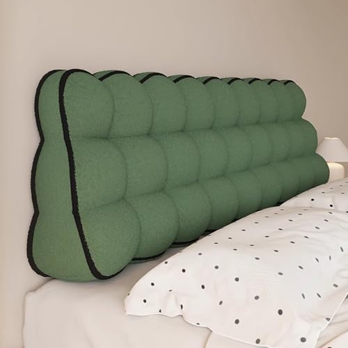 Gleedipre Dreieck Kopfstütze Kissen Doppelseitig Hohe Rückfederung Kollisionsschutz Nachttisch Sofa Lesen Weiche Rückenlehne(Grün,150 x 50 x 22cm) von Gleedipre