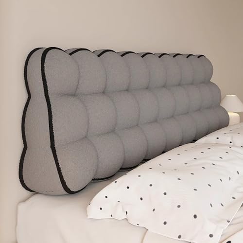 Gleedipre Dreieck Kopfstütze Kissen Doppelseitig Hohe Rückfederung Kollisionsschutz Nachttisch Sofa Lesen Weiche Rückenlehne(Hellgrau,135 x 60 x 22cm) von Gleedipre
