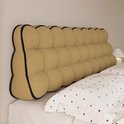 Gleedipre Dreieck Kopfstütze Kissen Doppelseitig Hohe Rückfederung Kollisionsschutz Nachttisch Sofa Lesen Weiche Rückenlehne(Milchkaffee,100 x 60 x 22cm) von Gleedipre