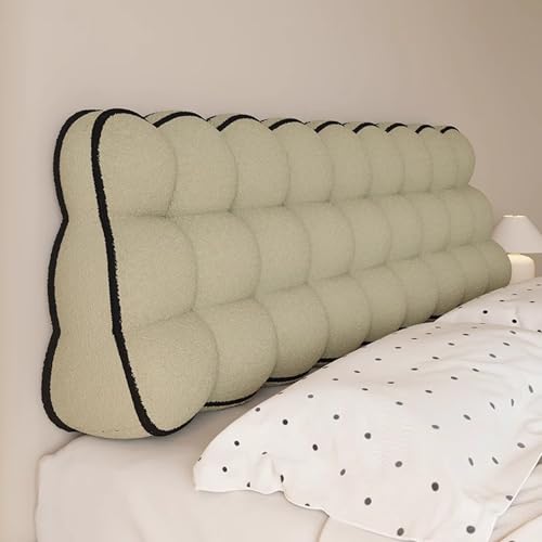 Gleedipre Dreieck Kopfstütze Kissen Doppelseitig Hohe Rückfederung Kollisionsschutz Nachttisch Sofa Lesen Weiche Rückenlehne(Milchtee,200 x 60 x 22cm) von Gleedipre