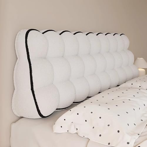 Gleedipre Dreieck Kopfstütze Kissen Doppelseitig Hohe Rückfederung Kollisionsschutz Nachttisch Sofa Lesen Weiche Rückenlehne(Milchweiß,90 x 60 x 22cm) von Gleedipre
