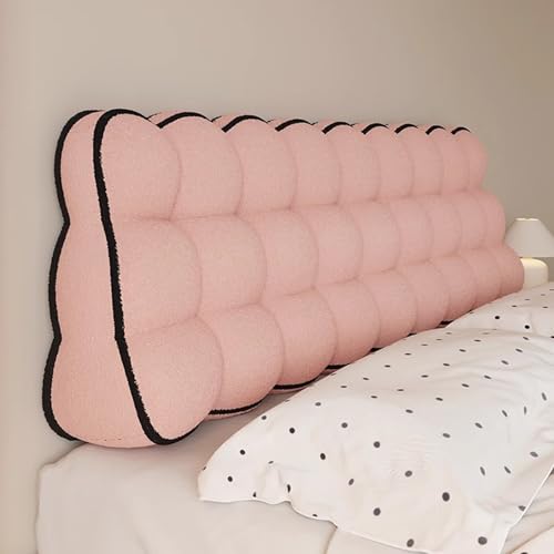Gleedipre Dreieck Kopfstütze Kissen Doppelseitig Hohe Rückfederung Kollisionsschutz Nachttisch Sofa Lesen Weiche Rückenlehne(Rosa,90 x 60 x 22cm) von Gleedipre