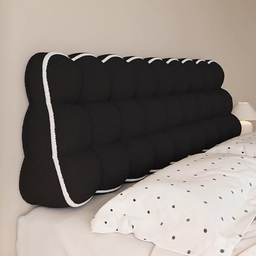 Gleedipre Dreieck Kopfstütze Kissen Doppelseitig Hohe Rückfederung Kollisionsschutz Nachttisch Sofa Lesen Weiche Rückenlehne(Schwarz,120 x 60 x 22cm) von Gleedipre