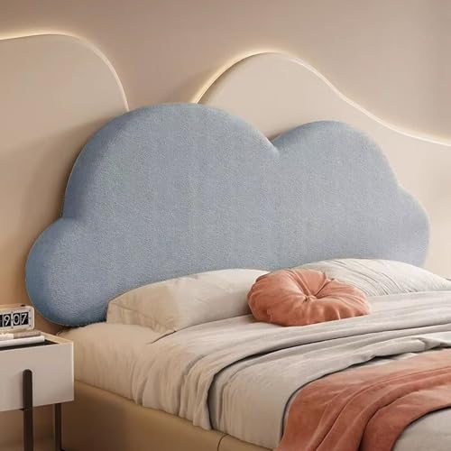 Gleedipre Französische Wolken Nachttischkissen Mäßige Weichheit und Härte Schnelle Rückfederung Abnehmbar und waschbar Weiche Rückenlehne Wanddeko(Hellblau,110 x 65 cm) von Gleedipre