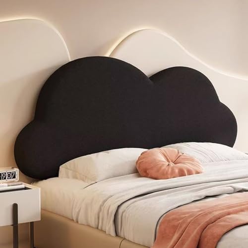 Gleedipre Französische Wolken Nachttischkissen Mäßige Weichheit und Härte Schnelle Rückfederung Abnehmbar und waschbar Weiche Rückenlehne Wanddeko(Schwarz,100 x 65 cm) von Gleedipre