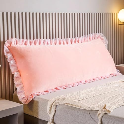 Gleedipre Französischer Stil Kopfstützenkissen Taillenkissen Stützkissen Weich Hochelastische PP-Baumwolle Abnehmbar und waschbar Weiche Rückenlehne(Rosa,100 x 50 cm) von Gleedipre