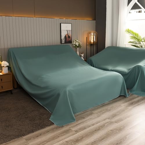 Gleedipre Sofaschutz Haushaltsstaubtuch gebürsteter Stoff Multifunktionales Abdecktuch Modern und schlicht Geeignet für Sofa/Bett/Tisch/TV/Stuhl/Auto Renovierungs-Staubschutz(Grün,120 x 100 cm) von Gleedipre