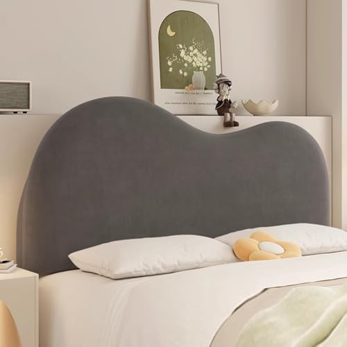 Gleedipre Wolke Französischer Stil Nachttischkissen Hautfreundlich Kurzes Samtkissen Kollisionsschutz Hohe Rückfederung Weiche Rückenlehne(Dunkelgrau,150 x 65 x 8cm) von Gleedipre