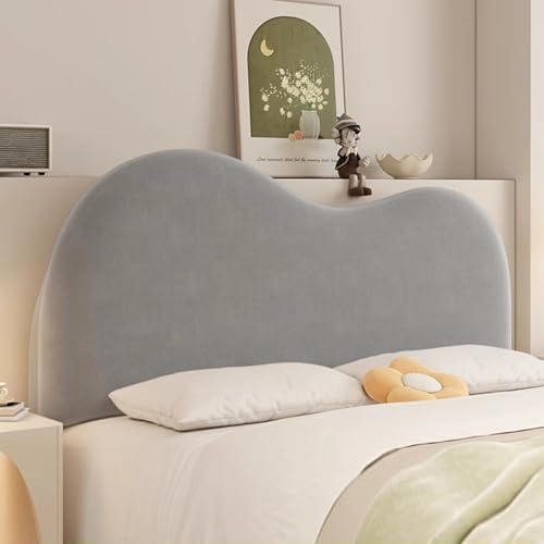 Gleedipre Wolke Französischer Stil Nachttischkissen Hautfreundlich Kurzes Samtkissen Kollisionsschutz Hohe Rückfederung Weiche Rückenlehne(Grau,150 x 65 x 8cm) von Gleedipre