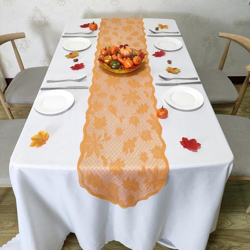 Gleemix Ahornblatt Spitze Tischläufer Herbst, 33x183cm Ahornblätter Herbst Tischläufer, Erntedankfest Orange Spitzetischläufer, Tischdeko Herbst für Thanksgiving Halloween Küche Tisch Party Herbstdeko Gleemix Ahornblatt Spitze Tischläufer Herbst, 33x183cm Ahornblätter Herbst Tischläufer, Erntedankfest Orange Spitzetischläufer, Tischdeko Herbst für Thanksgiving Halloween Küche Tisch Party Herbstdeko von Gleemix