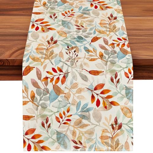 Gleemix Blätter Tischläufer für Herbst Deko, Waschbar Herbst Tischläufer, 33x183 cm, Herbstdeko Tischdecke für Esstisch, Küche, Innen und Außen Gleemix Blätter Tischläufer für Herbst Deko, Waschbar Herbst Tischläufer, 33x183 cm, Herbstdeko Tischdecke für Esstisch, Küche, Innen und Außen von Gleemix