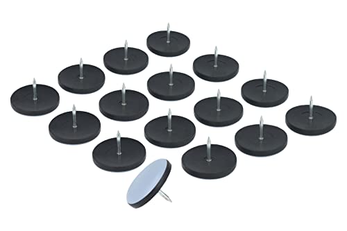 GLEITGUT 16 x Teflongleiter mit Nagel 25 mm PTFE Möbelgleiter 5 mm stark Stuhlgleiter rund von GleitGut