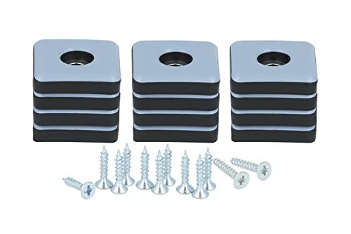 GLEITGUT 12 x Teflongleiter eckig mit Schraube 25 x 25 mm PTFE Möbelgleiter quadratisch Stuhlgleiter von GleitGut