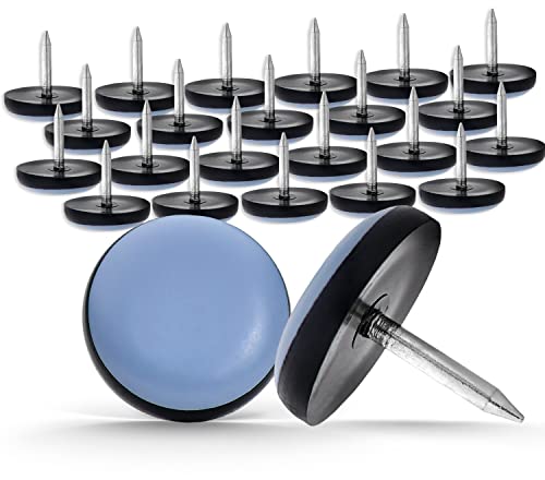 GLEITGUT 24 x Teflongleiter mit Nagel 22 mm PTFE Möbelgleiter 5 mm stark Stuhlgleiter von GleitGut