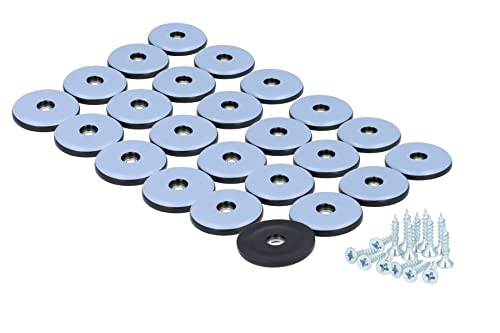 GLEITGUT 24 x Teflongleiter zum Schrauben rund 38 mm PTFE Möbelgleiter 5 mm stark für Holzmöbel von GleitGut