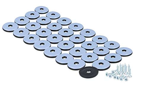 GLEITGUT 32 x Teflongleiter zum Schrauben rund 38 mm PTFE Möbelgleiter 5 mm stark für Holzmöbel von GleitGut