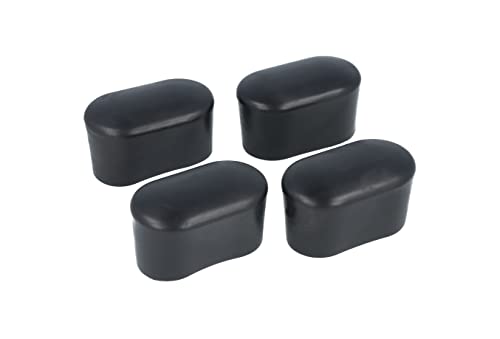 GLEITGUT 4 x Fußkappen für Gartenstühle oval 40 x 20 mm Rohrkappen schwarz Kappen für Ovalrohr von GleitGut