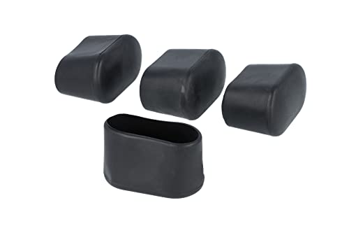 GLEITGUT 4er Set Fußkappen für Gartenstühle oval Rohrkappen schwarz Kappen für Ovalrohr ovale Stuhlkappen (36 x 18 mm) von GleitGut