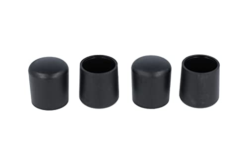 GLEITGUT 4 x Fußkappen rund Rohrkappen schwarz Stuhlkappen Endkappen für Rundrohr (12) von GleitGut