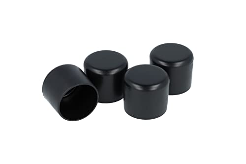 GLEITGUT 4 x Fußkappen rund Rohrkappen schwarz Stuhlkappen Endkappen für Rundrohr (27 mm) von GleitGut