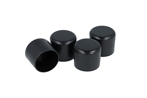 GLEITGUT 4 x Fußkappen rund Rohrkappen schwarz Stuhlkappen Endkappen für Rundrohr (30 mm) von GleitGut