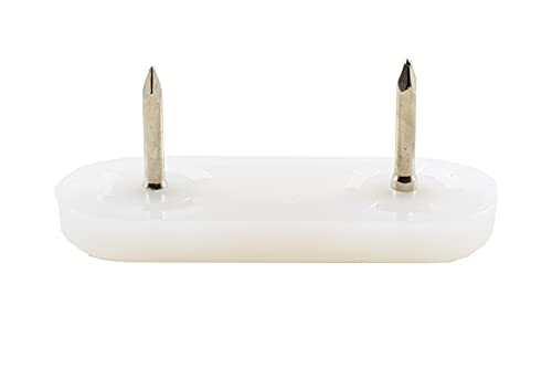 GLEITGUT 4 x Kunststoffgleiter mit Nagel oval Möbelgleiter für Stühle Ovale Stuhlgleiter Weiss (44 x 16 mm) von GleitGut