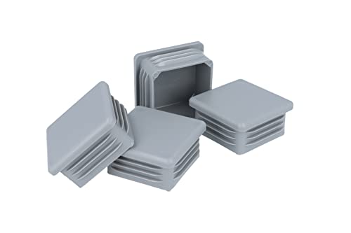 GLEITGUT 4 x Lamellenstopfen grau Stopfen für Kantrohr Rohrstopfen Vierkantrohr (50 x 50 mm) von GleitGut