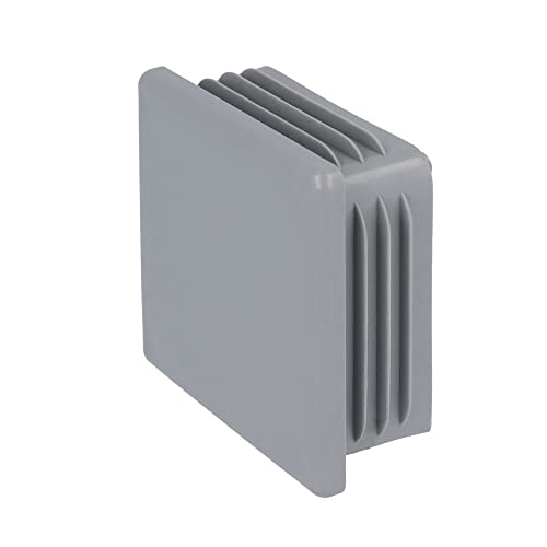 GLEITGUT 4 x Lamellenstopfen grau Stopfen für Kantrohr Rohrstopfen Vierkantrohr (60 x 60 mm) von GleitGut
