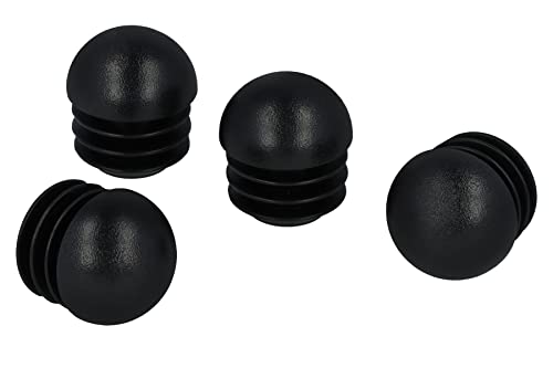GLEITGUT 4 x Lamellenstopfen mit Kugelkopf für Rundrohr Stuhlstopfen schwarz für schräge Beine (14,5-16,1 mm) von GleitGut