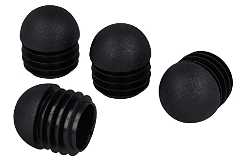 GLEITGUT 4 x Lamellenstopfen mit Kugelkopf für Rundrohr Stuhlstopfen schwarz für schräge Beine (27,6-28,5 mm) von GleitGut