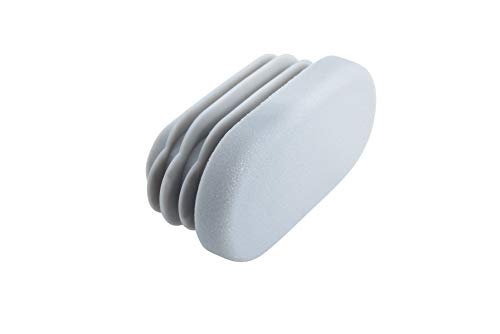 GLEITGUT 4 x Lamellenstopfen oval 38 x 20 mm Endkappen für Ovalrohr grau Rohrstopfen für ovale Rohre von GleitGut