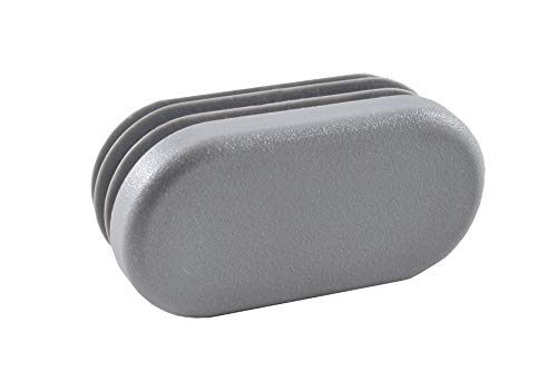 GLEITGUT 4 x Lamellenstopfen oval 40 x 20 mm Endkappen für Ovalrohr grau Rohrstopfen für ovale Rohre von GleitGut