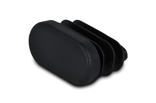 GLEITGUT 4 x Lamellenstopfen oval Endkappen für Ovalrohr schwarz Rohrstopfen für ovale Rohre (20 x 10 mm) von GleitGut