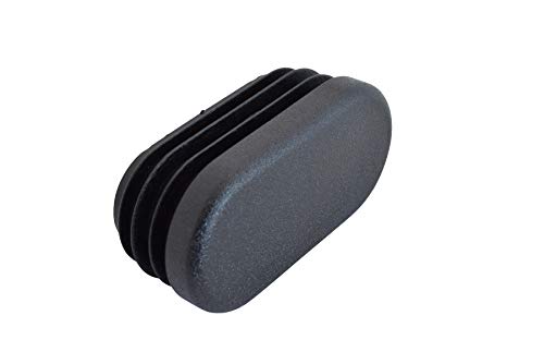 GLEITGUT 4 x Lamellenstopfen oval Endkappen für Ovalrohr schwarz Rohrstopfen für ovale Rohre (40 x 20) von GleitGut