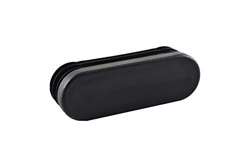 GLEITGUT 4 x Lamellenstopfen oval Endkappen für Ovalrohr schwarz Rohrstopfen für ovale Rohre (60 x 20) von GleitGut