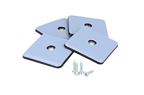 GLEITGUT 4 x Teflongleiter zum Schrauben eckig 50 x 50 mm PTFE Möbelgleiter 5 mm stark von GleitGut