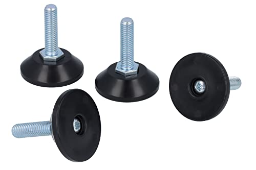 GLEITGUT 4 x verstellbare Möbelfüße mit Teller 38 mm Stellfüße metrische Gewindeschraube Höhenversteller Verstellschraube (M8 x 30) von GleitGut