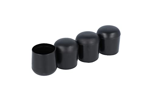 GLEITGUT Fußkappen 23 mm Rohrkappen schwarz Stuhlkappen Endkappen für Rundrohre (4) von GleitGut