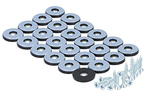 GLEITGUT 24 x Teflongleiter zum Schrauben 25 mm PTFE Möbelgleiter 5 mm stark Stuhlgleiter rund von GleitGut