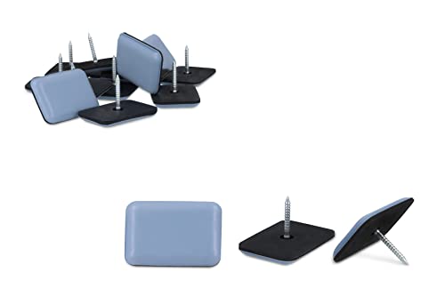 GleitGut 16 x PTFE-Gleiter mit Nagel 24 x 35 mm Teflongleiter rechteckig Möbelgleiter Stift von GleitGut