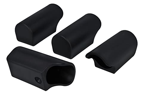 GleitGut 4 x Gleitkappen für Stahlrohrtische Rundrohr Schutzkappen für Tischbeine Kunststoff schwarz (30 mm) von GleitGut