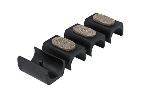 GleitGut 4 x Klemmgleiter für Freischwinger 23-27 mm Filzgleiter für Schwingstuhl Rundrohr schwarz mit Zapfen von GleitGut